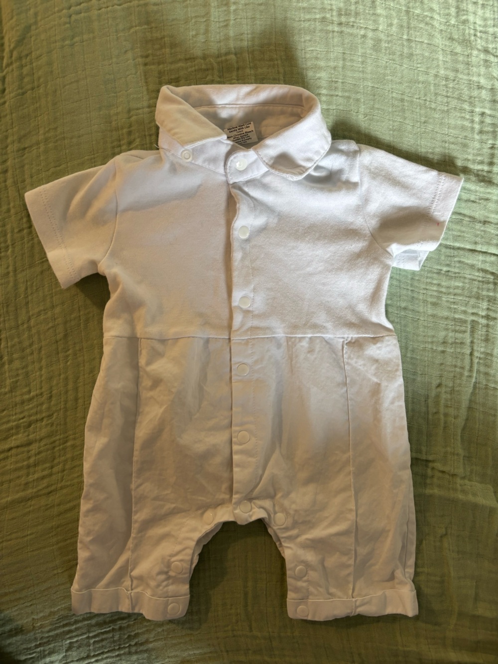 Classic White Baby Snap-Front Romper